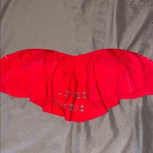 Jessica Simpson strapless flounce top